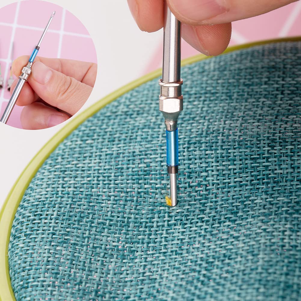 HASTHIP 15 Pcs Tufting Punch Needles Kit for Women Girl with Different Thickness Pinholes,Embroidery Stitching Punch Needle for Cross Stitch Tools Knitting Needle Art Handmaking Sewing HASTHIP 15 Pcs Tufting Punch Needles Kit for Women Girl with Different Thickness Pinholes,Embroidery Stitching Punch Needle for Cross Stitch Tools Knitting Needle Art Handmaking Sewing